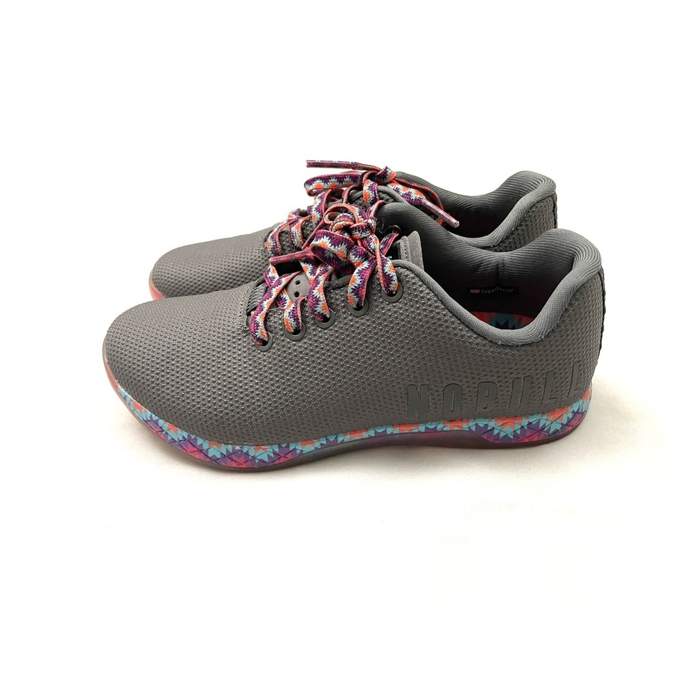 NOBULL SuperFabric Patchwork Trainers Men's 7 | Women's 8.5 Gray Aztec Gym